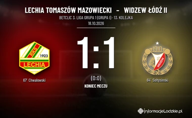 [PIŁKA NOŻNA] Betclic 3. Liga Grupa 1 (Grupa I): Lechia Tomaszów Mazowiecki – Widzew Łódź II 1:1
