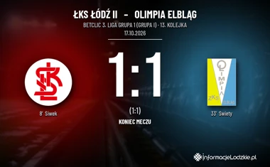[PIŁKA NOŻNA] ŁKS Łódź II – Olimpia Elbląg 1:1 w Betclic 3. Liga Grupa 1 (Grupa I)