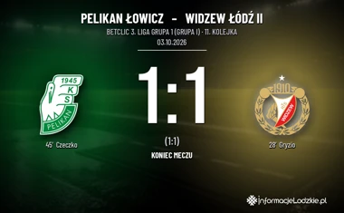 [PIŁKA NOŻNA] Betclic 3. Liga Grupa 1 (Grupa I): Pelikan Łowicz – Widzew Łódź II 1:1