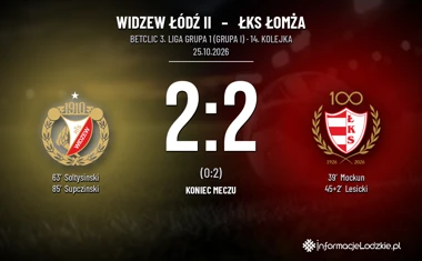 [PIŁKA NOŻNA] Betclic 3. Liga Grupa 1 (Grupa I): Widzew Łódź II – ŁKS Łomża 2:2