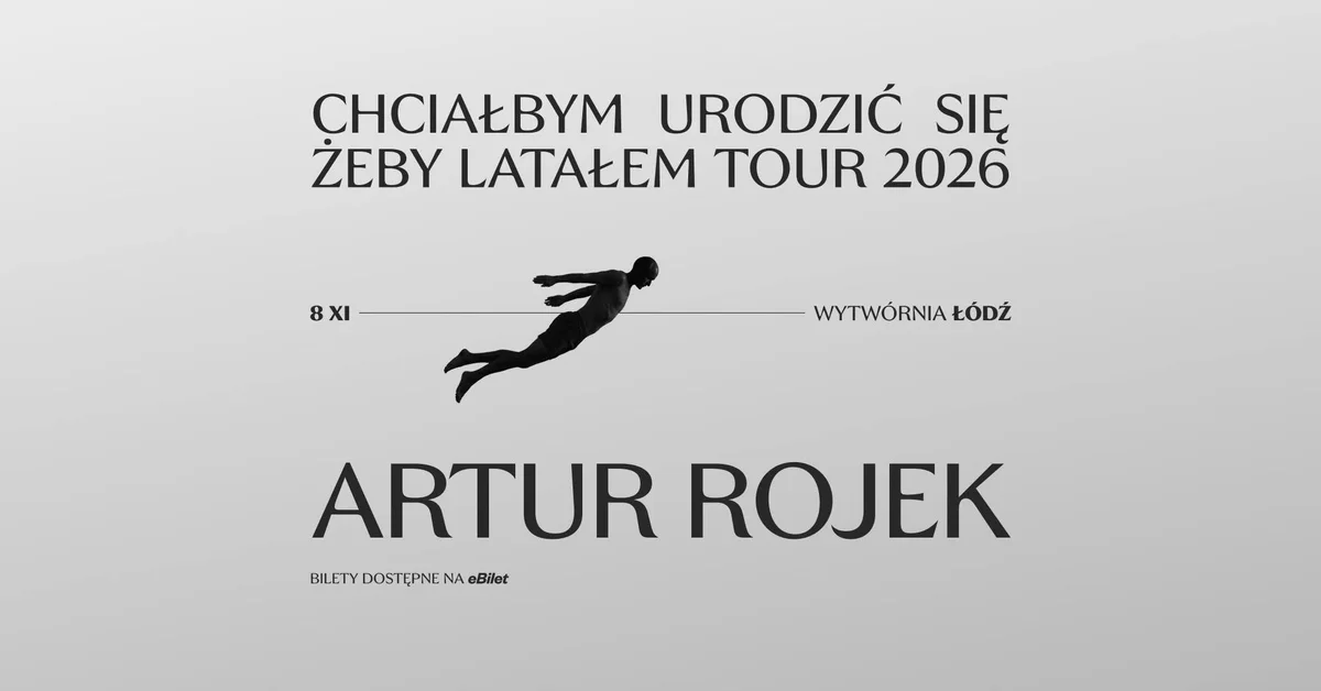 Grafika promocyjna wydarzenia Artur Rojek – Łódź: dwa koncerty