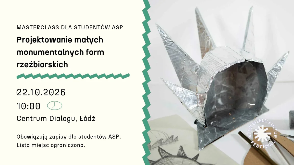Grafika promocyjna wydarzenia Festiwal Łódź Wielu Kultur: masterclass rzeźbiarska