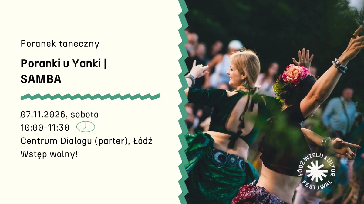 Grafika promocyjna wydarzenia Festiwal Łódź Wielu Kultur 2026: warsztat samby