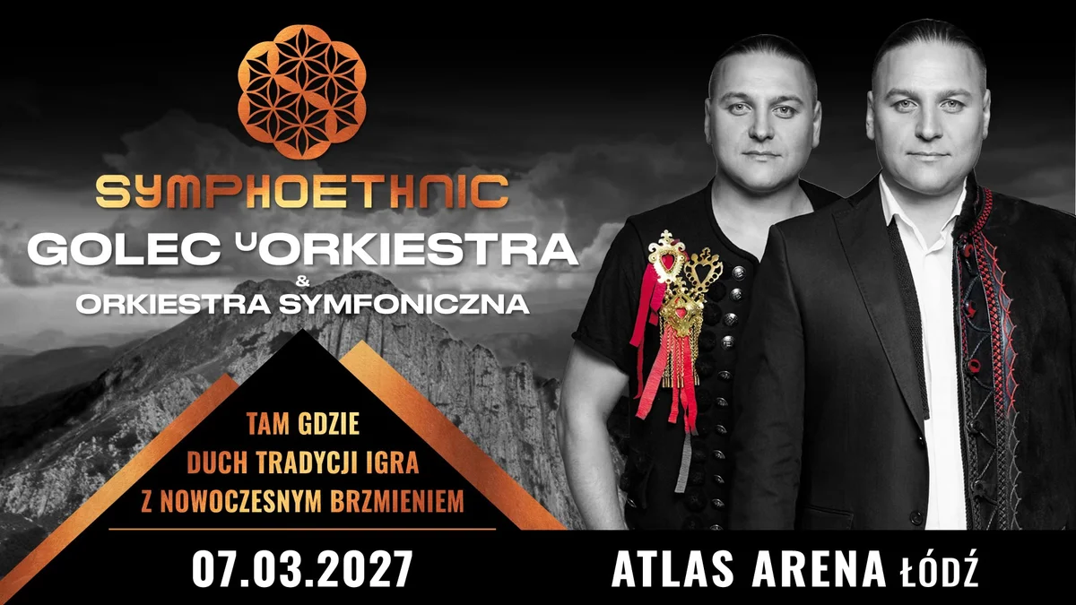 Grafika promocyjna wydarzenia Golec uOrkiestra SYMPHOETHNIC w Łodzi