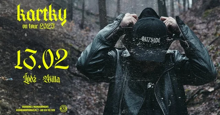 Grafika promocyjna wydarzenia KARTKY w Łodzi — 13 lutego w Willa