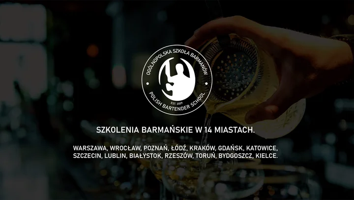 Obrazek przedstawia grafikę promocyjną wydarzenia Intensywny kurs barmański I stopnia w Łodzi