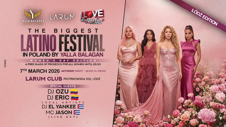 Grafika promocyjna wydarzenia LATINO FESTIVAL | Łódź — Dzień Kobiet z Yalla Balagan