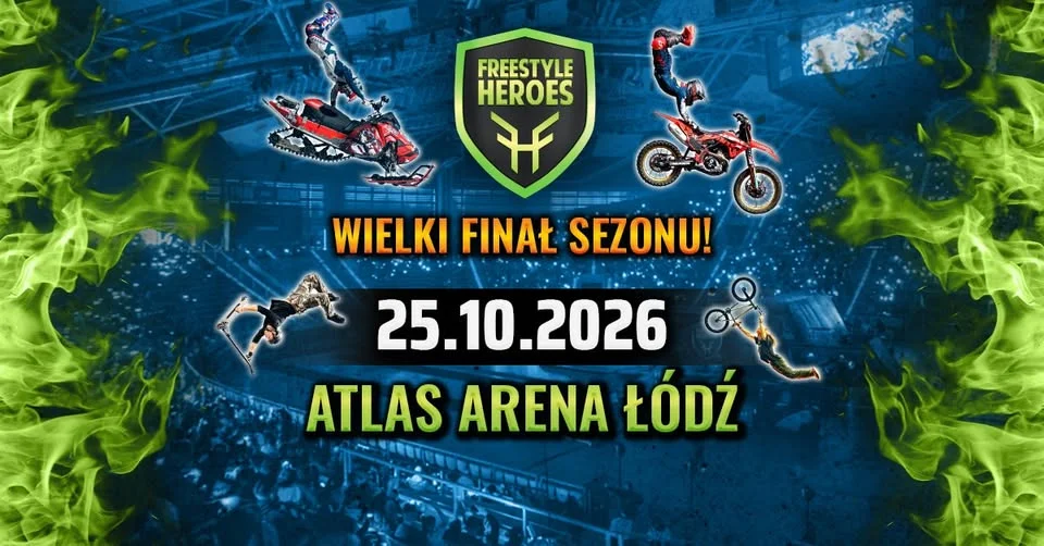Grafika promocyjna wydarzenia FREESTYLE HEROES vol.14 – Wielki Finał Sezonu 2026 w Łodzi