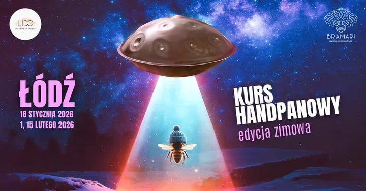 Grafika promocyjna wydarzenia Łódź — Handpanowy kurs zimowy (Bramari Handpan Akademia)