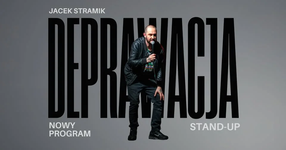 Grafika promocyjna wydarzenia Łódź! Jacek Stramik – stand-up „Deprawacja”