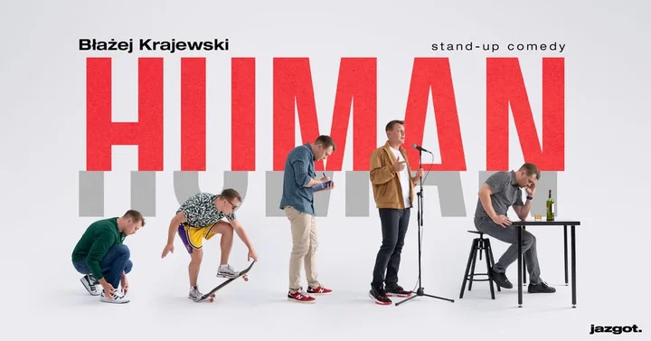 Grafika promocyjna wydarzenia Stand-up Błażej Krajewski — „Human” (II TERMIN) w Łodzi