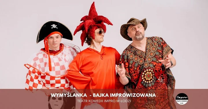 Obrazek przedstawia grafikę promocyjną wydarzenia Improwizowana bajka dla dzieci w Teatrze Komedii Impro w Łodzi