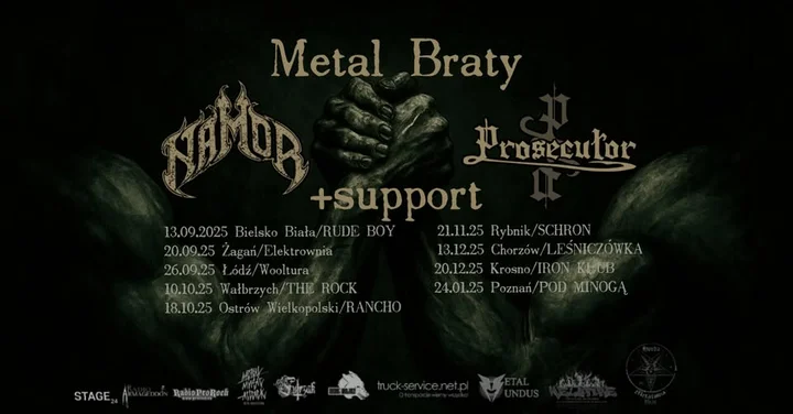 Obrazek przedstawia grafikę promocyjną wydarzenia Koncert metalowy: NamoR i Prosecutor w Woolturze, Łódź