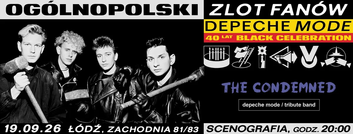 Grafika promocyjna wydarzenia OGÓLNOPOLSKI ZLOT FANÓW DEPECHE MODE ŁÓDŹ 2026 – koncert na żywo