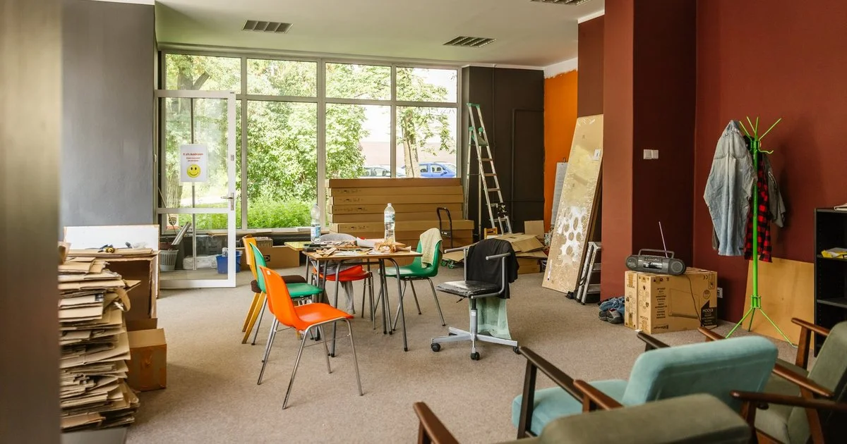 Grafika promocyjna wydarzenia Otwarcie odnowionej Filii Biblioteki Miejskiej w Łodzi przy ul. Wilczej 7