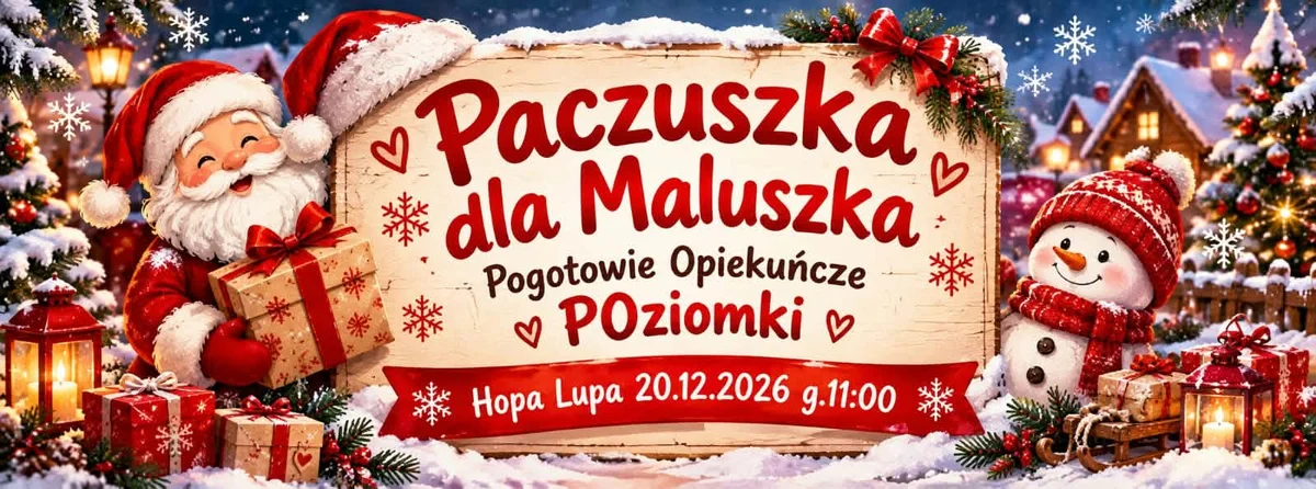 Grafika promocyjna wydarzenia Paczuszka dla Maluszka: finał w Łodzi