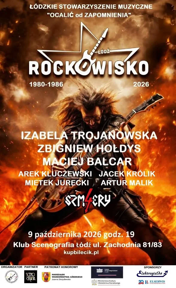 Grafika promocyjna wydarzenia ROCKOWISKO ŁÓDŹ 2026: koncert rockowych legend