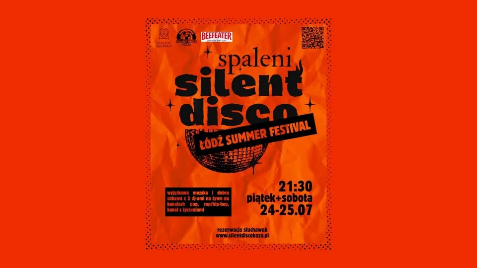 Grafika promocyjna wydarzenia Spaleni Silent Disco Łódź Summer Festival: dwa wieczory