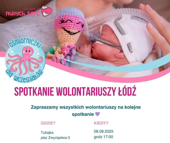 Obrazek przedstawia grafikę promocyjną wydarzenia Powakacyjne spotkanie wolontariuszy w Łodzi