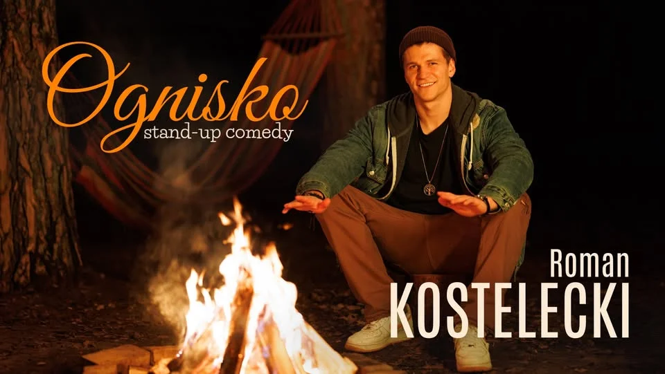 Grafika promocyjna wydarzenia Stand-up: Roman Kostelecki – „Ognisko” w Łodzi