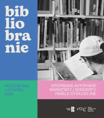 Grafika promocyjna wydarzenia Bibliobranie: warsztaty introligatorskie „Stwórz własny notatnik”