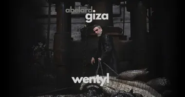 Grafika promocyjna wydarzenia Abelard Giza z programem „Wentyl” w Łodzi. Nagranie stand-upu w klubie KIJ