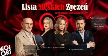 Grafika promocyjna wydarzenia Lista męskich życzeń — komedia w Teatrze Muzycznym w Łodzi