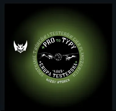 Grafika promocyjna wydarzenia Spotkanie twórców i testerów gier planszowych +PRO TYPY PROTOTYPY w Łodzi