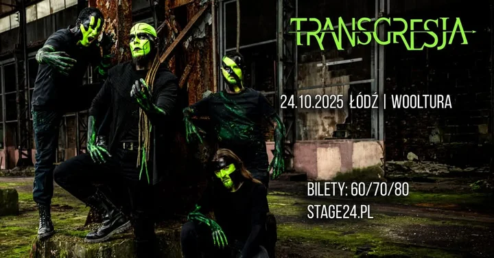 Obrazek przedstawia grafikę promocyjną wydarzenia Transgresja – koncert w Łodzi (Wooltura)
