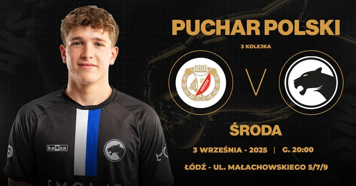 Obrazek przedstawia grafikę promocyjną wydarzenia Mecz pucharowy: Widzew Łódź kontra AKS SMS Łódź