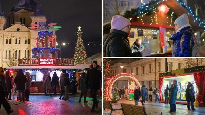 Jarmark na Placu Wolności w Łodzi - świąteczne stoiska przyciągają tłumy