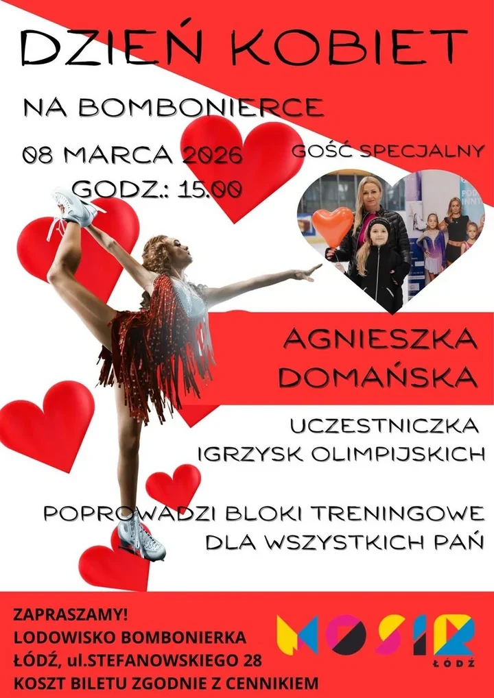 Trening na łyżwach z olimpijką Agnieszką Domańską na Bombonierce