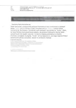 Mieszkańcy Stoków napisali do komendanta. Chodziło o interwencje przy sklepie