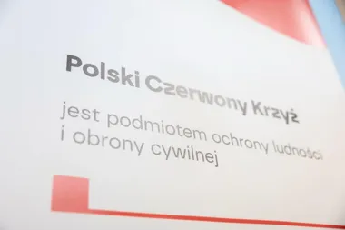 Grafika z informacją, że Polski Czerwony Krzyż jest podmiotem ochrony ludności i obrony cywilnej