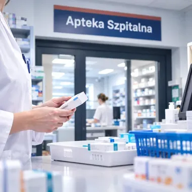 Za drzwiami apteki szpitalnej w Łodzi. Farmaceuci wspierają całe leczenie
