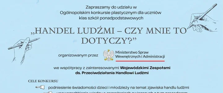 Młodzi artyści kontra handel ludźmi – konkurs plastyczny dla szkół ponadpodstawowych